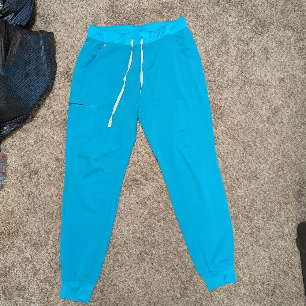 FIGS Technical Collection Jogger Scrub Pants L/T Aqua Blue